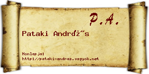 Pataki András névjegykártya